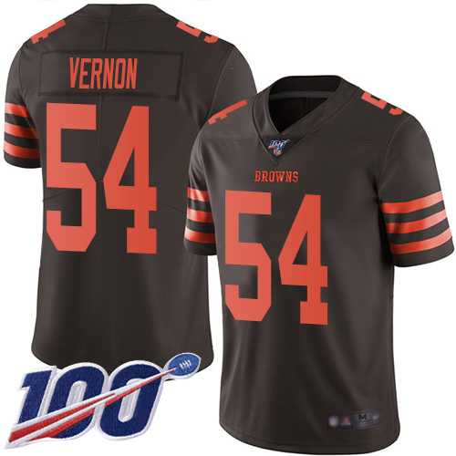 Cleveland Browns Olivier Vernon Men Brown Limited Jersey #54 NFL Football 100th Season Rush Vapor Untouchable->youth nfl jersey->Youth Jersey